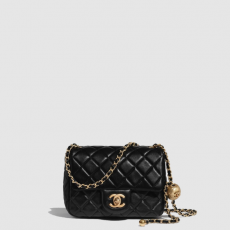 [CHANEL-샤넬] 클래식 쁘띠삭 하트 골드볼 캐비어