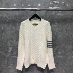 [THOM BROWNE-톰브라운] 브이넥 스웨터  (남녀공용)