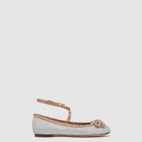 [VALENTINO-발렌티노] 크리스탈 락스터드 발레리나