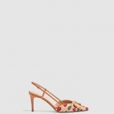 [VALENTINO-발렌티노] 체리 패턴 자카드 레이스업 하이힐